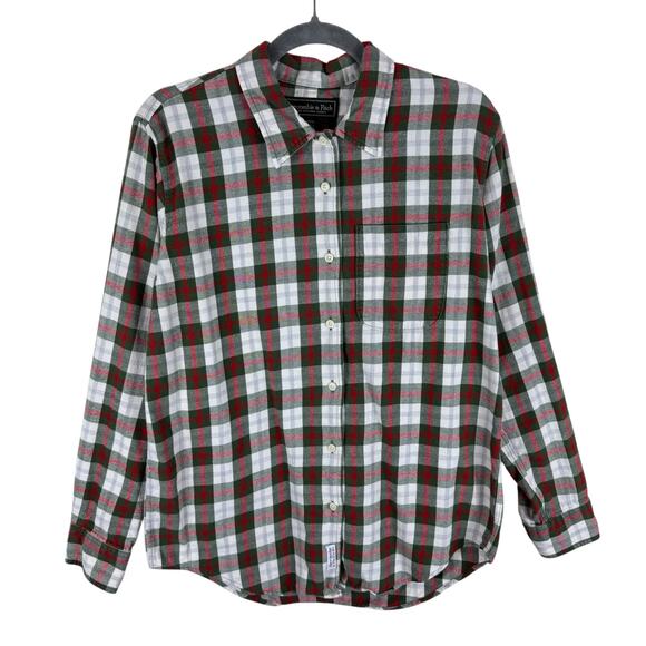 Abercrombie & Fitch Other - Abercrombie & Fitch Vintage 100% Cotton Red White Green Flannel Button Up Mens S